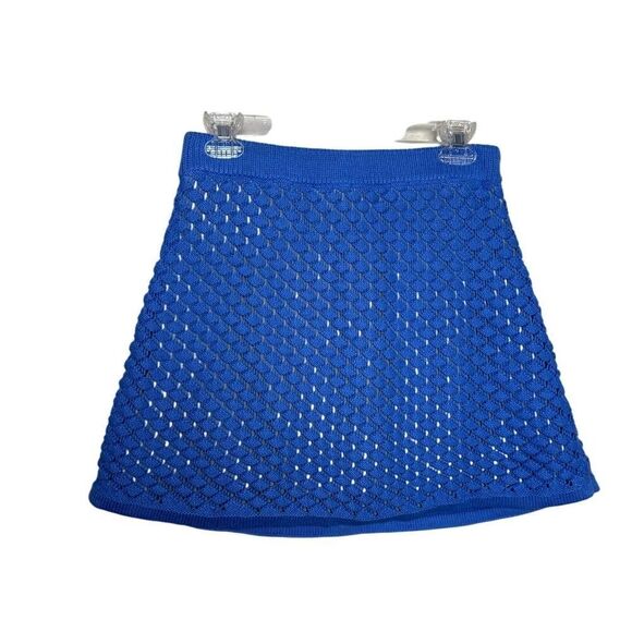 Meshki Lorenza Knit A-Line Mini Skirt in Periwinkle Sz. L - Picture 3 of 9